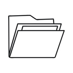 Poster - Simple Outline of an Open Folder Icon Suitable for Digital Projects