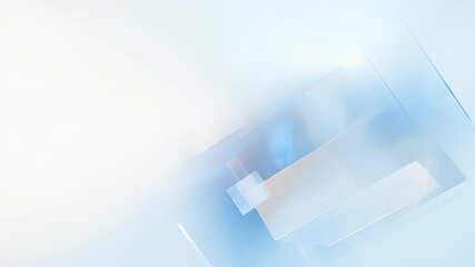 Poster - Abstract Geometric Background with Transparent Blue Cubes and White Light
