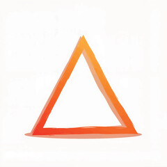 Poster - Vibrant orange triangle on white background, artistic expression