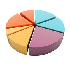 Aufkleber - Colorful pie chart model representing data segments, ideal for presentations and educational purposes. This vibrant design enhances visual learning and engagement