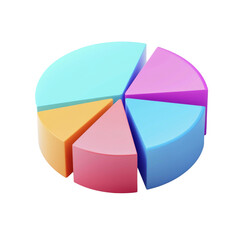 Aufkleber - Colorful pie chart model representing data segments, ideal for educational and business presentations. This vibrant design enhances visual understanding of statistics