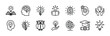 © Vilogsign - Knowledge cognition icon set. Contains innovation, smart thinking, learning, light bulb genius idea, creative, creativity, education book, achievement, brain, brainstorm, graduation. Vector