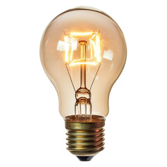 Poster - vintage light bulb with glowing filament, showcasing warm illumination and classic design. This bulb adds nostalgic touch to any space