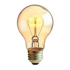 Poster - vintage light bulb with glowing filament, showcasing warm illumination and classic design. This decorative bulb adds nostalgic touch to any space