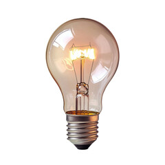 Poster - glowing light bulb with vintage design, showcasing its filament and warm illumination, perfect for adding cozy ambiance to any space