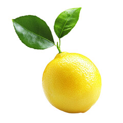 Poster - Fresh lemon with green leaves, vibrant yellow color, perfect for cooking and beverages. This citrus fruit adds flavor and zest to various dishes