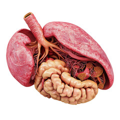 Poster - Anatomical illustration of human brain with detailed vascular structure, showcasing internal features and connections. This educational image highlights complexity of human body