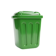 Poster - Green Plastic Recycling Bin 3D Icon isolated on a transparent background trash can
