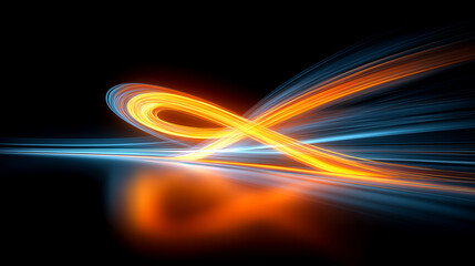 The flowing light forms the capital letter X