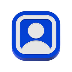 Poster - 3d blue profil icon isolated on transparent background
