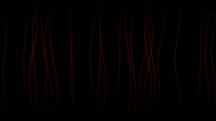 Poster - Wavy abstract red liquid lines pattern seamless animation on a black background. Loop motion graphics. Minimalist technology or promo clip background concept