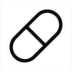 Poster - Capsule icon black and white isolated on white background