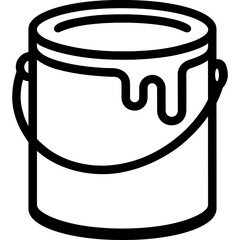 Poster - Clean line art icon of a paint can in vector format