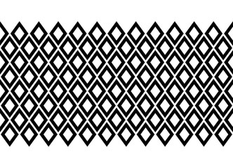 Poster - Vector Horizontal pattern of rhombuses from black lines on white background. Modern vector background. Trendy vector pattern. Design element