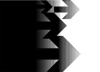 Fototapete - Vector transition from black to white with abstract striped arrows. Modern vector background. Direction indicator. Navigation, Arrows, Game