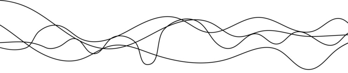 Poster - Thin curved wavy lines