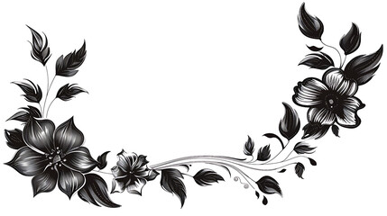 Poster - Elegant floral design with flowers and leaves isolated on white background