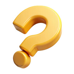 Aufkleber - 3d render of yellow question mark isolated on transparent background