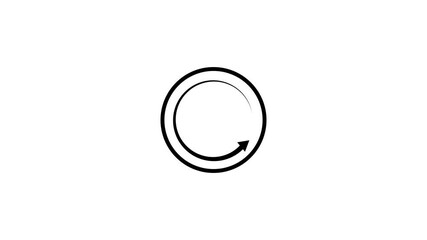 Poster - Refresh or retry icon with loading loop animation. Circular arrow indicates repeat action, digital processing, and seamless system response.