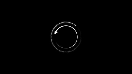 Fototapete - Glowing retry icon with circular motion showing try again, refresh, connecting, and loading status. Digital loop symbolizes ongoing process and system interaction.