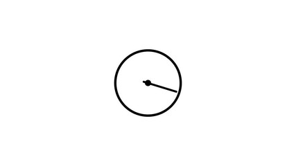 Fototapete - Minimalist animation of a black clock icon on a clean white background for timing
