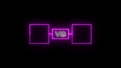 Fototapete - Neon versus battle screen animated with futuristic glowing purple lines and black background