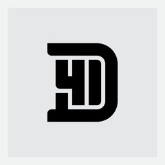 Poster - Number 41 and letter D Logo design. Graphic symbol for corporate business identity. D41 - Elegant universal vector sign.
