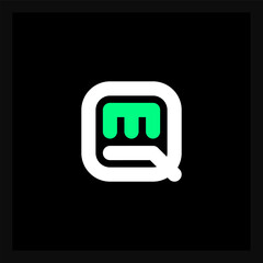 Poster - QM - Premium Business logo based on letters Q and M. Minimal elegant logo or icon.