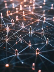 Poster - Digital representation of a network connection among diverse individuals showcasing social interaction and collaboration in a modern business environment