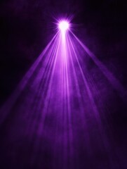 Poster - Vivid purple spotlight beam on dark background.