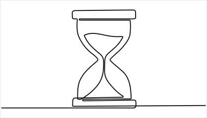 Poster - 
Sand hourglass continuous one line drawing illustration. Doodle vector illustration, One line continuous hourglass. Hourglass vector one line continuous drawing illustration. 
