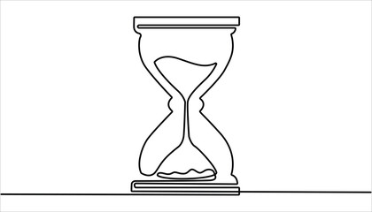 Poster - 
Sand hourglass continuous one line drawing illustration. Doodle vector illustration, One line continuous hourglass. Hourglass vector one line continuous drawing illustration. 