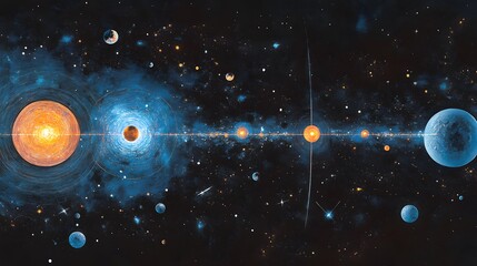 Wall Mural - Cosmic evolution depicted in a celestial tapestry.