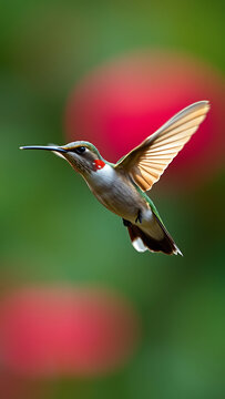 Hummingbird in flight vertical