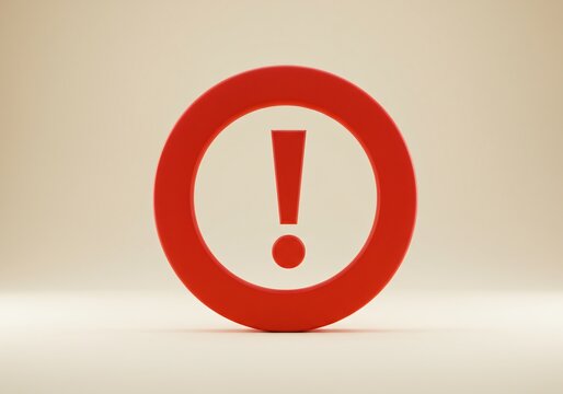 Red Circle Exclamation Mark Warning Sign Design Element