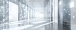 © AnnaN - Abstract modern architectural tunnel interior. Empty bright data server room or corridor. Digital light tunnel. Data center, smart building background