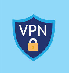 Poster - VPN icon shield. Virtual private network