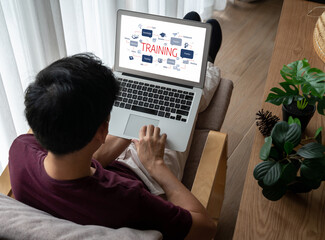 Poster - E-learning website with sofware for student to study online on the internet network snugly