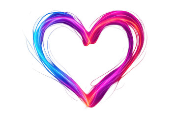 Poster - Glowing neon heart illuminating transparent background, symbolizing love and passion for romantic digital designs and valentine's graphics