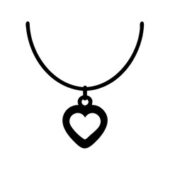 Poster - Elegant Heart Pendant Necklace Illustration Representing Love and Affection as Jewelry colorful vector icon