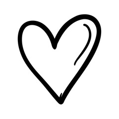 Poster - Hand Drawn Heart with Line Detail on a transparent background Design colorful vector icon