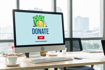Poster - Online donation platform offer modish money sending system for people to transfer on the internet