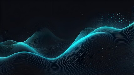 Poster - Point wave noise texture. Abstract dot background. Technological cyberspace background.
