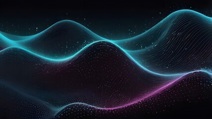 Poster - Point wave noise texture. Abstract dot background. Technological cyberspace background.