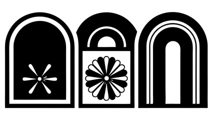 Poster - Graphic design elements featuring decorative geometric shapes in contrasting black and white for modern design