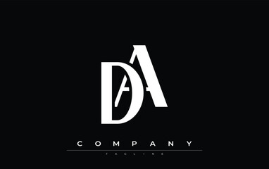 Poster - DA Modern Initials Logo Design. Branding logo with stylized initials showcasing bold design and modern aesthetic. Ideal for professional business branding or creative projects focusing on minimalistic