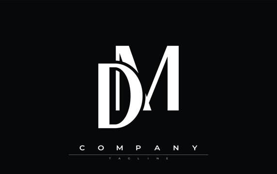 DM Modern Initials Logo Design. Branding logo with stylized initials showcasing bold design and modern aesthetic. Ideal for professional business branding or creative projects focusing on minimalistic