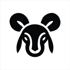 Poster - Simple and minimalist vector illustration of a mouse head in black and white