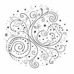 Poster - Elegant abstract floral vector illustration with swirls and decorative elements on white
