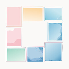 Poster - Abstract illustration of colorful picture frames arranged in a modern and stylish pattern
